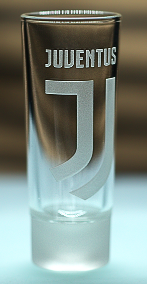 Скляна чарка 60мл ФК Juventus Ювентус з гравіюванням подарунок для фаната футбольна стопка | Зображення 1