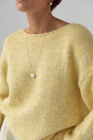 В'язаний мохеровий джемпер із широкими рукавами - жовтий цвет, ONE SIZE (є розміри) | Зображення 3