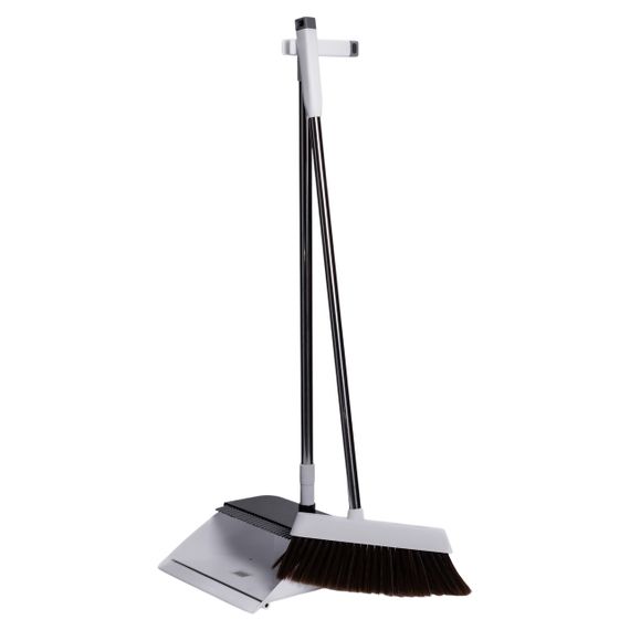 Комплект для прибирання віник (щітка) та совок на довгій ручці 26×24×103 (см) набір совок та щітка для підлоги Білий HP-35015-10W | Зображення 1