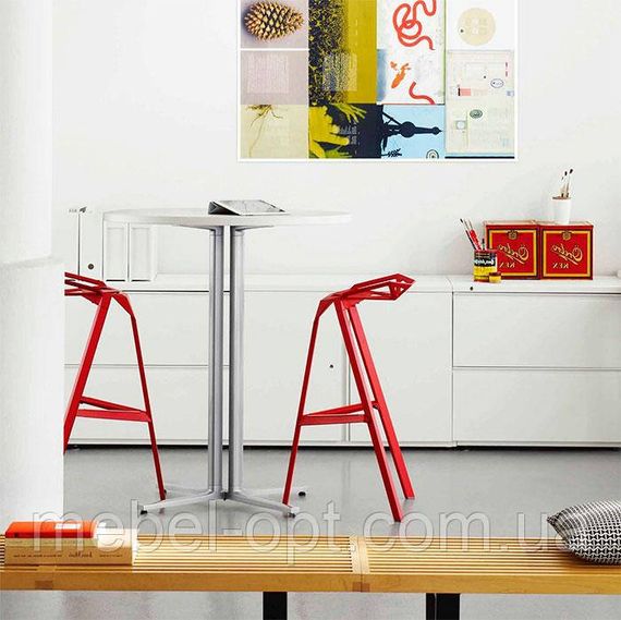 Стул барный Chair one Bar белый алюминий, стиль модерн, дизайн Konstantin Grcic | Зображення 5