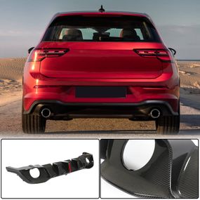 Дифузор заднього бампера (для GTI HB, Сухий карбон) для Volkswagen Golf 8 2019- рр