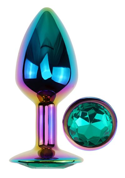 Анальна пробка з кристалом EGZO - Multicolor Round Plug Marine size S Sex Aura | Зображення 1