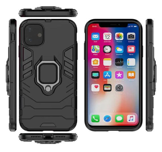 Чехол бампер Primolux Ring Armor для Apple iPhone 11 - Black | Зображення 3