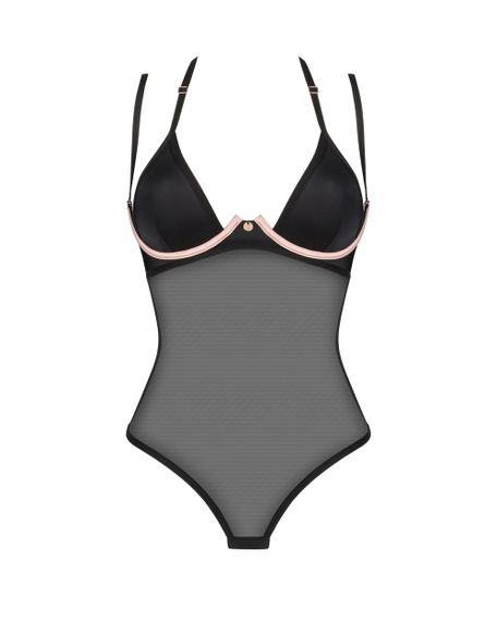 Боди с двойными бретельками Obsessive Selinne Черное XL/2XL | Зображення 4