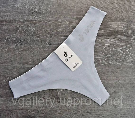 Жіночі стринги Tik-Tok, жіночі стринги ТіК-ТоК, бавовняні жіночі трусики стрінги Преміум якості Сіро-Блакитний