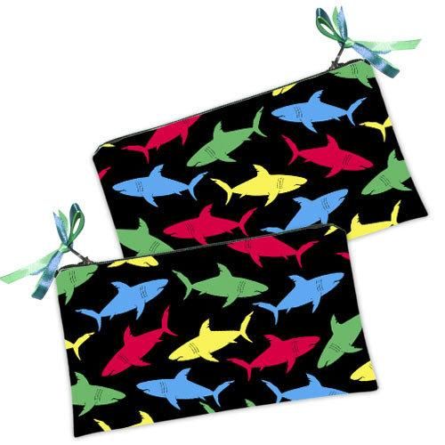 Косметичка жіноча Разноцветные акулы 20х12 см (K_TRO012)