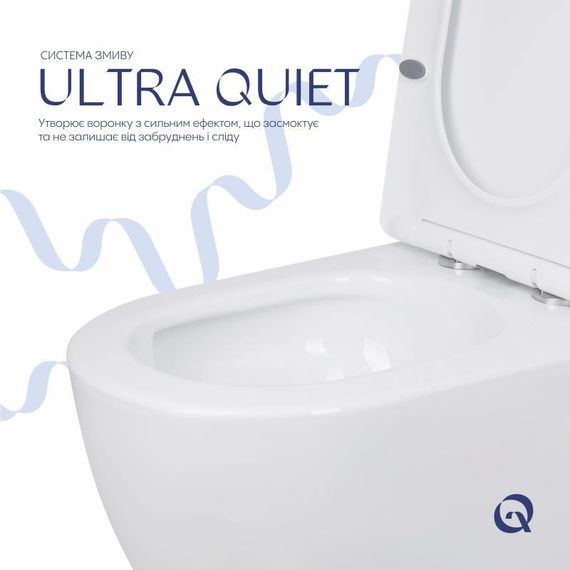 Унитаз напольный Qtap Jay Ultra Quiet с сиденьем Soft-close 640x360x835 мм QT07222175TW White | Зображення 5