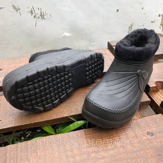 Калоші жіночі на хутрі хакі, Жіночі дутики водонепроникні дутики з хутром IV-37 | Зображення 1