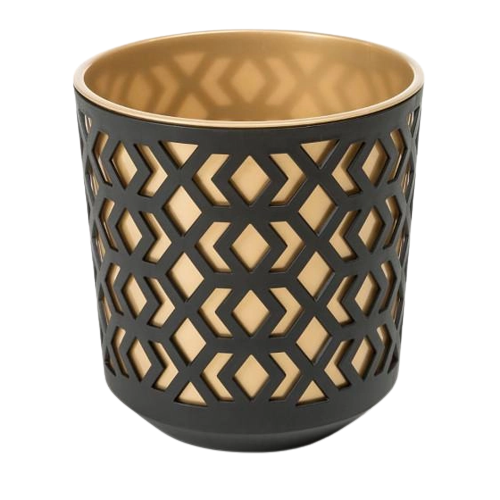 Вазон Ацтек 25см чорний/світло-золотистий Ламела