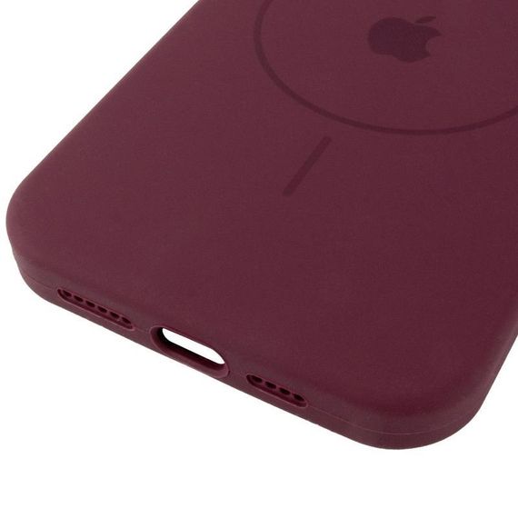 Чохол Silicone Case Full Protective (AA) V2 with MagSafe для Apple iPhone 14 Pro (6.1") Бежевий / Desert Gold Бордовий / Plum | Зображення 4