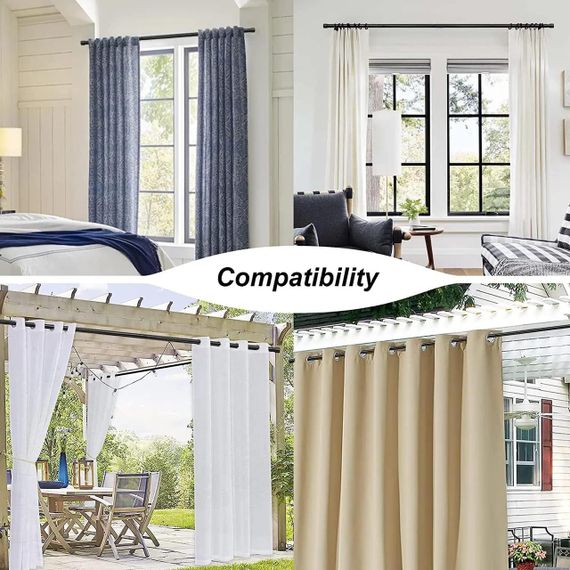 Регульований карниз FLY HAWK 99-121 см, нержавіюча сталь, 16 мм, комплект 2 шт, сріблястий, карниз | Зображення 6