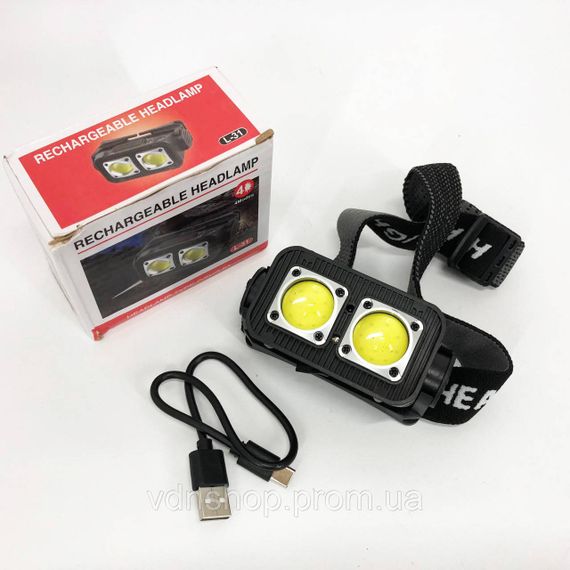 Ліхтарик налобник K372-2COB, Акумуляторний налобний ліхтар, Тактичний ліхтар для риболовлі VE-63 | Зображення 6