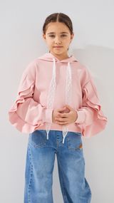 Худі однотонний для дівчинки 851049 122 см Пудровий shop (2000999436826)