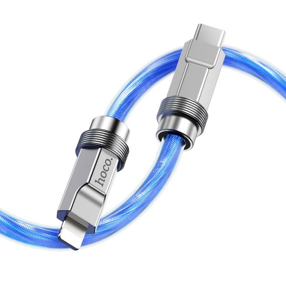 Дата кабель Hoco U113 Solid 20W Type-C to Lightning (1m) Blue | Зображення 2