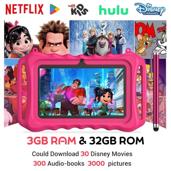 Дитячий планшет T702PRO 7" із чохлом — 32 ГБ, Wi-Fi, Bluetooth, безпечний планшет для дітей 3–12 років | Зображення 2