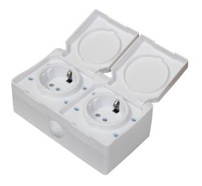 Розетка зовнішня установка 2-а з/к біла IP54 SURFACE Ny95001226