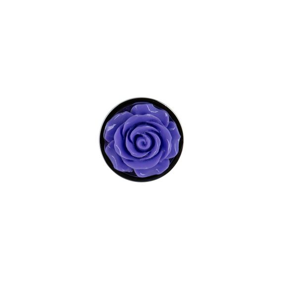 Металева анальна пробка Lux Active з трояндою - Rose Anal Plug - Purple, віброкуля в подарунок | Зображення 2