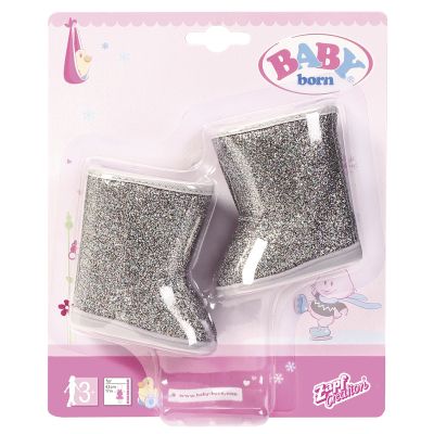 Аксессуар к кукле Zapf Обувь для куклы Baby Born - Серебристые сапожки (824573-1)