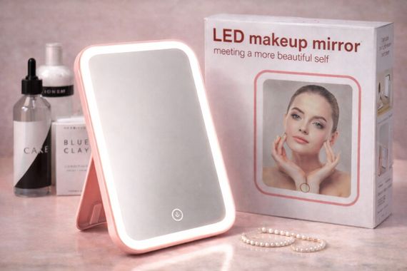 Сенсорне дзеркало з підсвічуванням на акумуляторі для макіяжу Led makeap mirro | Зображення 2