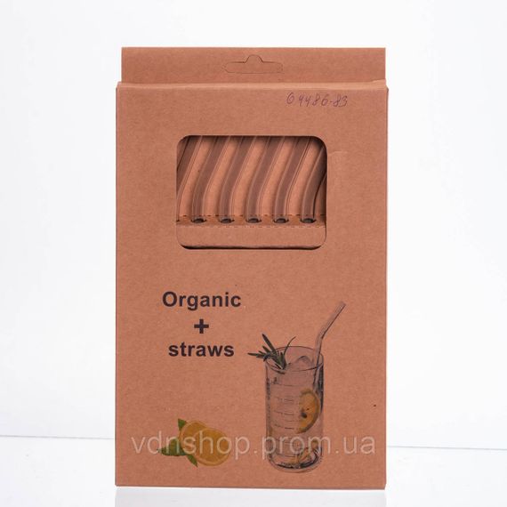 Набор стеклянных трубочек с щеточкой, многоразовые соломинки для коктейлей и напитков  (8+1) 64486-83 | Зображення 1