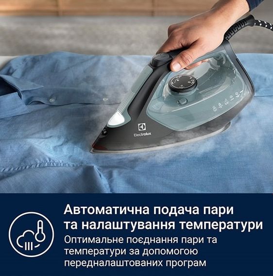 Праска Electrolux , 2600Вт, 370мл, паровий удар 230гр, алюмінієва підошва, зелено-чорний (E7SI2-6OG) | Зображення 3
