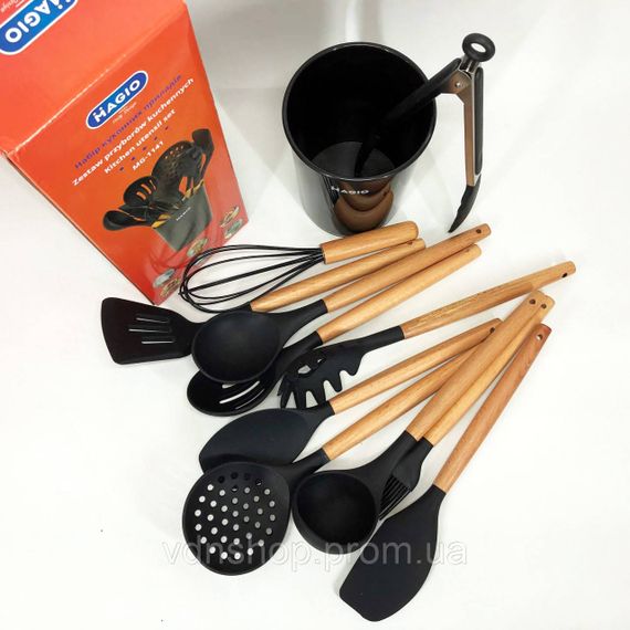 Кухонне приладдя з тефлоновим покриттям, Кухонний комплект з силікону, Силіконові аксесуари для кухні OZ-64 | Зображення 5