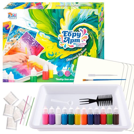 Детский набор для творчества "Эбру" 87752, 12 пигментов
