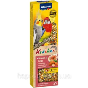 Ласощі для папуг Vitakraft Kracker: мигдаль та інжир, 2 шт.