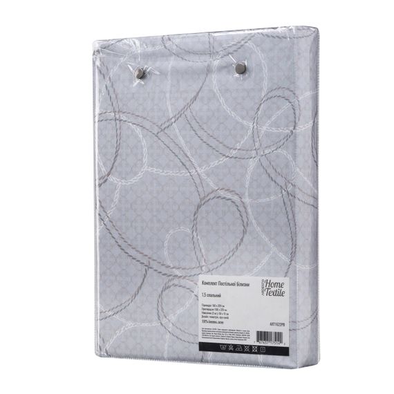 Набір постільної білизни 1,5сп Ardesto Gloria, 160х220см, 100% бавовна, сатин, геометрія, сіро-синій (ART1622PB) | Зображення 2