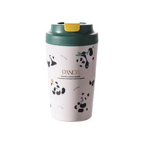 Термокружка Panda с фарфоровой колбой 380 мл Зеленая HP-14-12GR