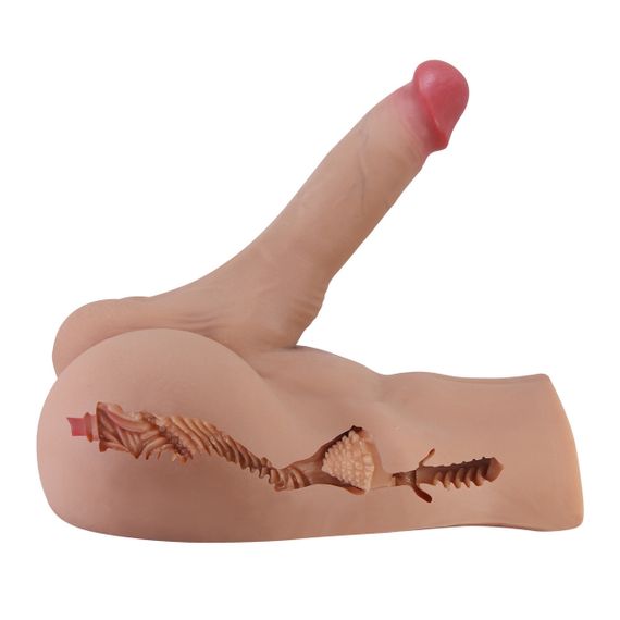Мастурбатор реалістичний CRAZY BULL Rhynе пеніс та анус, бежевий, 24,6×23,7 см Sex Aura | Зображення 6