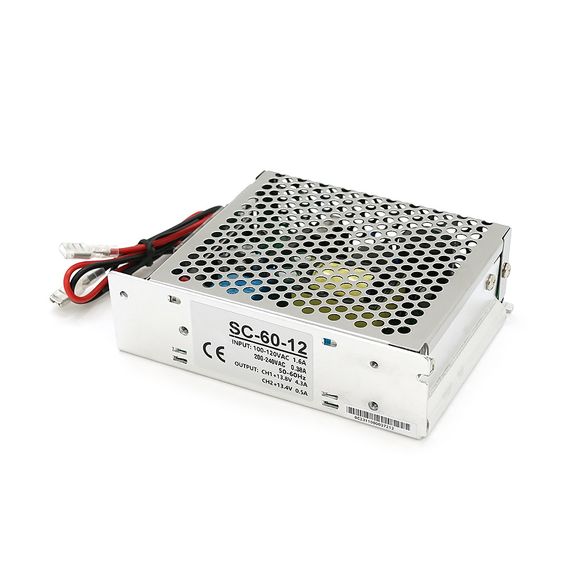 ДБЖ  перфорований з лед індикацією  12V 5А, SC-60W-12, (129*98*38) | Зображення 2