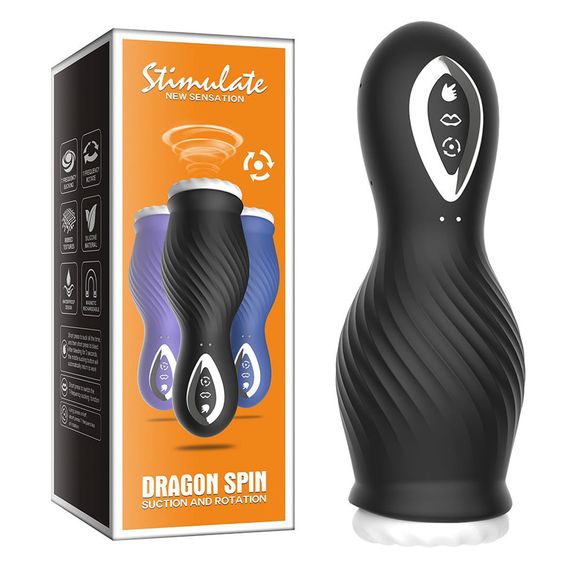 Мастурбатор Dragon Spin (Ротація) Babydoll Універсальний. Чорний 970-3 (MY017-B) | Зображення 3