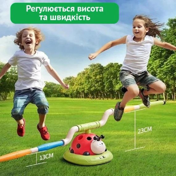 Ігровий набір 3в1 дитячий Сонечко - стрибки через палицю, метання кілець, запуск ракети - джампер з пультом, музика, 12 кілець | Зображення 3