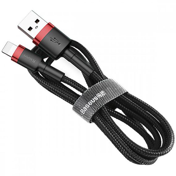 Дата кабель Baseus Cafule USB to Lightning 2.4A (1m) (CALKLF-B) Червоний / Чорний | Зображення 3