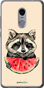 Чохол на Xiaomi Redmi Note 4 Єнотик з кавуном "4605t-352-2448"