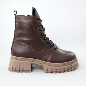 Черевики жіночі шкіряні хутро 590786 Коричневі 36 37 38 39 40