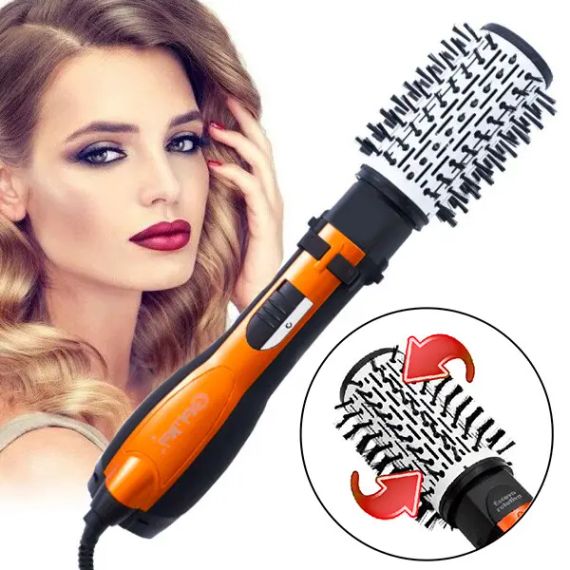 Вращающийся фен расческа с насадками Gemei GM-4828 воздушный стайлер для укладки волос | Зображення 1