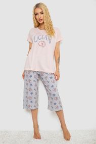 Пижама женская с принтом  -уценка, цвет розовый, 243R7134-U-1