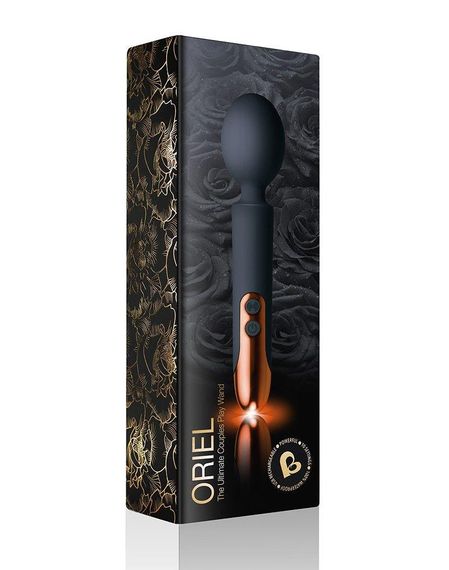 Вибромассажер Rocks Off Oriel Black, водонепроницаемый, гибкая головка, мощный, LED подсветка Sex Aura | Зображення 1
