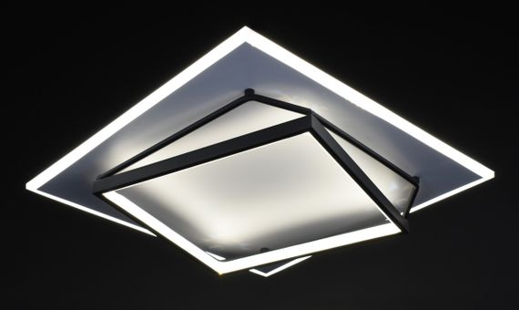 Люстра світлодіодна стельова LED світильник для квартири на стелю лед 27544 Білий 9х50х50 см. | Зображення 5
