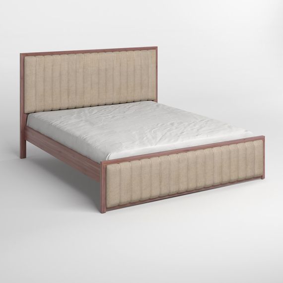 Двоспальне дерев&#039;яне ліжко Mebigrand Відень Горіх лісовий/Аляска 23 (Бежевий) 140х200 см (MBG-11017) | Зображення 1