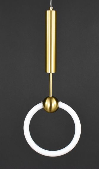 Люстра світлодіодна підвісна LED світильник для квартири на стелю лед 27858 Латунь 65-150х6х20 см. | Зображення 1