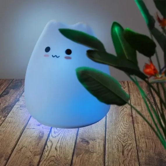 Сенсорный силиконовый Led светильник Котик | Зображення 4