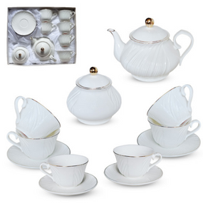 Сервіз чайний 14пр. "Лія" (чайник 1,1 л, цукорниця 360 мл, чашка 240мл, блюдце 14,5см)