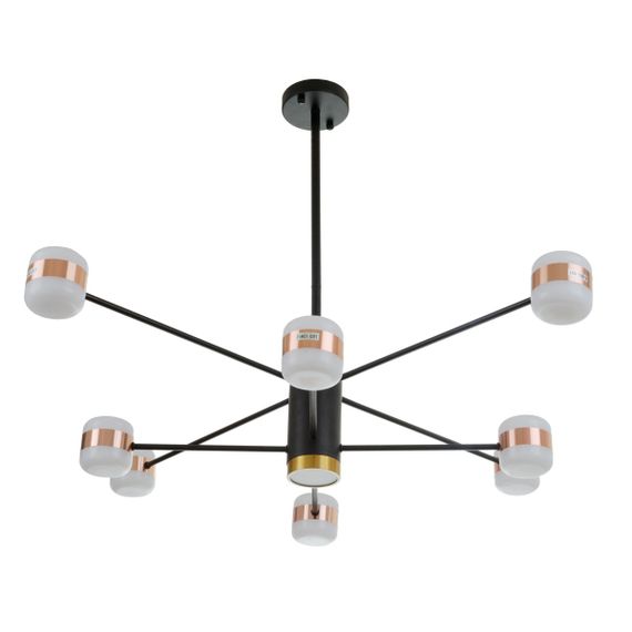 Люстра светодиодная в зал 90W WW BK/G (BL-952S/8)