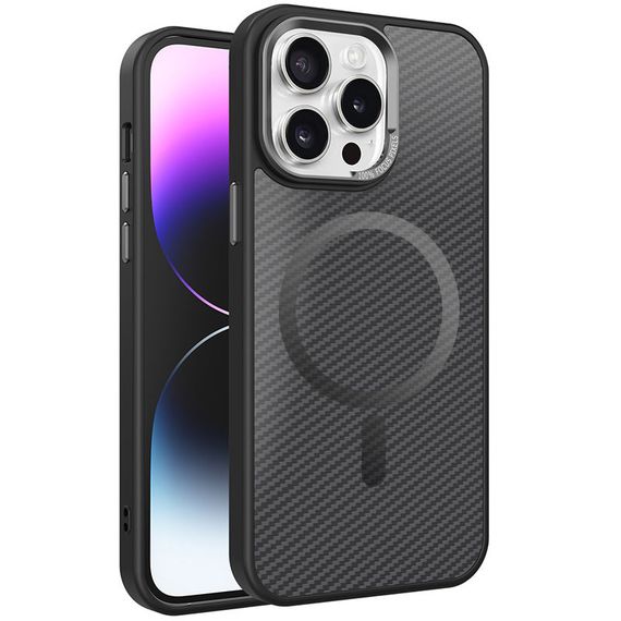 Чохол TPU+PC Carbon Mirage with MagSafe для Apple iPhone 15 Pro Max (6.7") Black