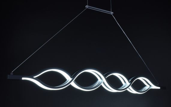 Люстра світлодіодна підвісна LED світильник для квартири на стелю лед 27494 Чорний 25-110х10х100 см. | Зображення 3