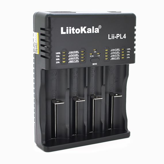 ЗП універсальний Liitokala Lii-PL4, 4 канали, LCD дисплей, підтримує Li-ion, Ni-MH і Ni-Cd AA (R6), ААA (R03), AAAA, С (R14)