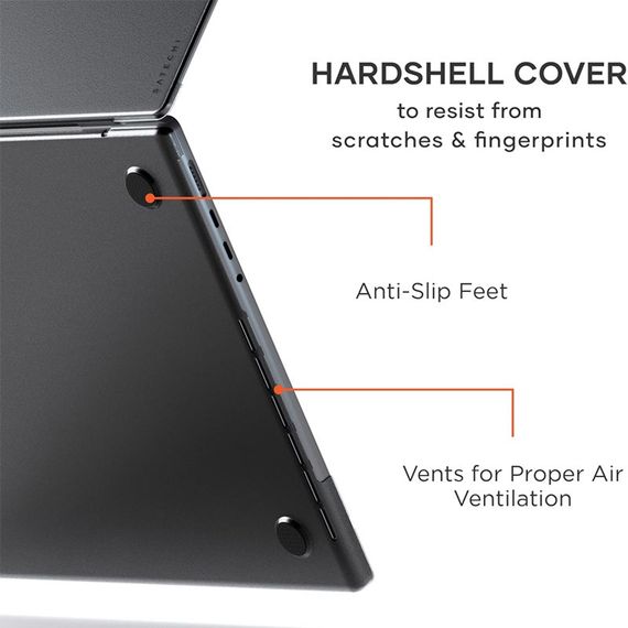 Чехол-накладка Clear Shell для Apple MacBook Pro 14.2" (A2442/A2779) Черный | Зображення 1